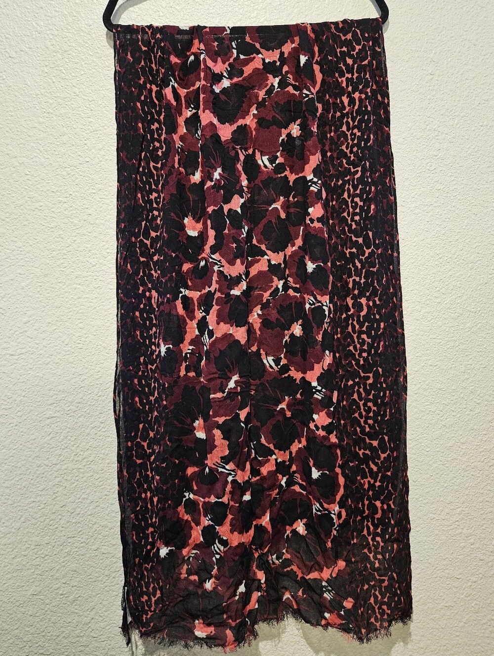 Talbots Floral Leopard Print Scarf/Shawl/Wrap
